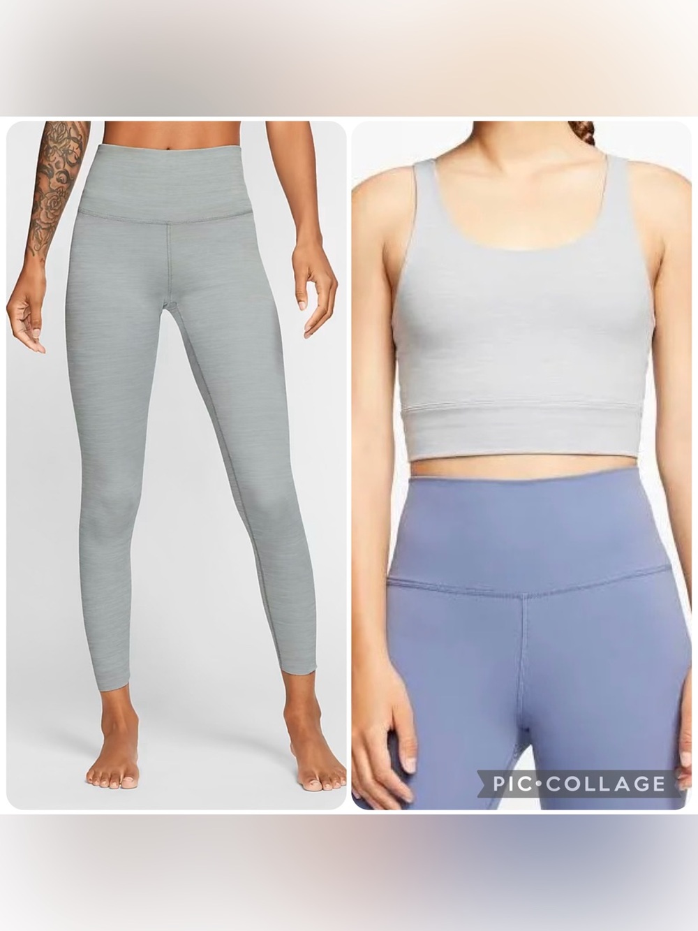 Bundle Nike Yoga Luxe Women's High Waisted Infinalon Leggings & Crop Top (M)